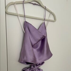 Zara Lavender Satin Blouse